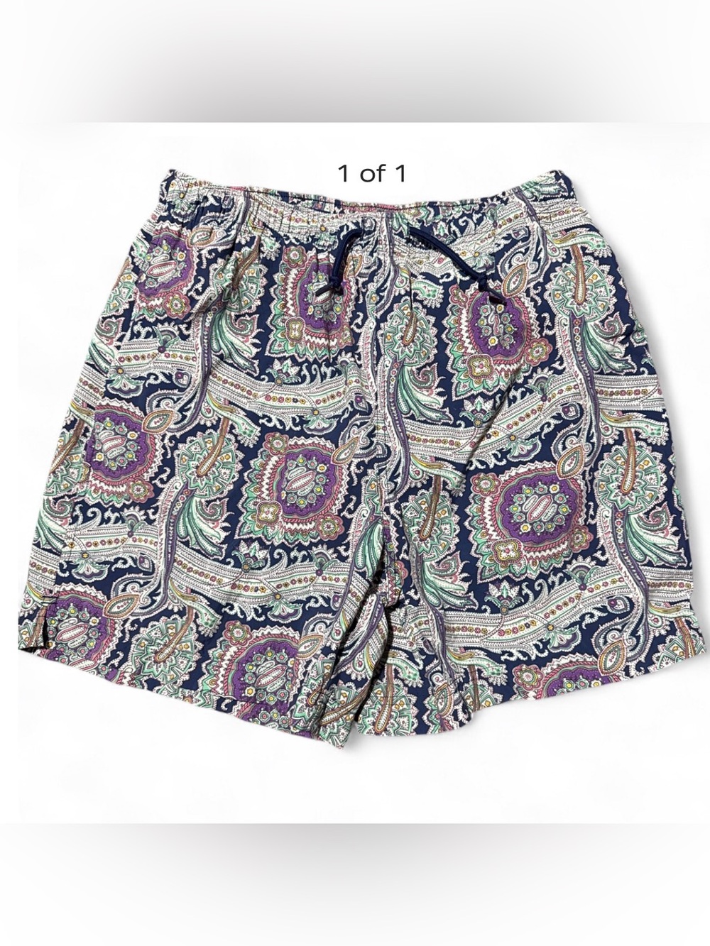 Polo by Ralph Lauren Navy Paisley Pull-On Shorts